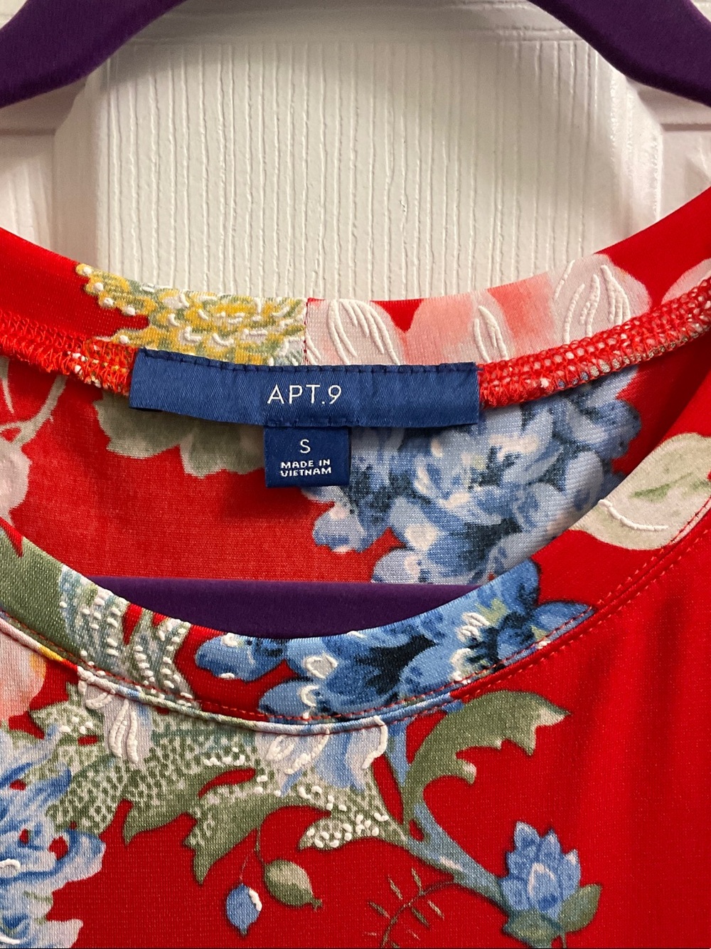 Apt. 9 Red Floral Sleeveless Dress with Blue & Pink Blooms - Picture 2 of 5